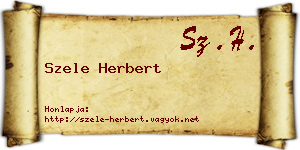 Szele Herbert névjegykártya